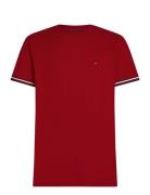 Global Stripe Cuff Tee Tommy Hilfiger Red