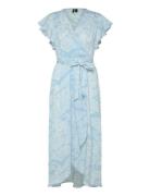 Vmpage S/L Long Wrap Dress Wvn Ga Vero Moda Blue