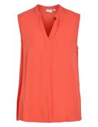 Virosa V-Neck S/L Top - Noos Vila Orange