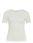 Vikassie S/S Pointelle Top - Noos Vila White
