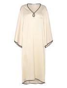 Briony Satin Kaftan Dress Malina Beige