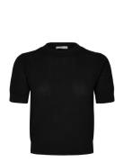 Short-Sleeved Openwork Knitted Sweater Mango Black