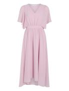 Vimirage 2/4 V-Neck Ankle Dress/Bm/Dc Vila Pink