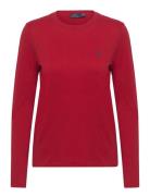 Long-Sleeve Jersey Crewneck Tee Polo Ralph Lauren Red