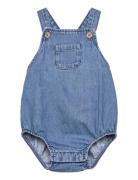 Denim Cotton Romper Mango Blue