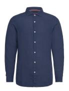 Vacation L/S Linen Shirt Superdry Navy