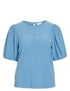 Vikally O-Neck 2/4 Top - Noos Vila Blue