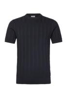 Knitted Crew Neck T-Shirt Lindbergh Navy