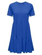 Onlmay Life S/S Peplum Dress Box Jrs ONLY Blue