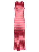 Slim 5X2 Rib Midi Dress Ns Tommy Hilfiger Red