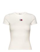 Tjw Slim Badge Rib Tee Tommy Jeans Cream