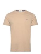 Contrast Logo Ss T-Shirt GANT Beige