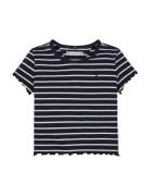 Rib Knit Top Ss Tommy Hilfiger Navy