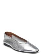 Soft Metal Lthr Ballerina No Bow Tommy Hilfiger Silver