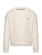 Cable Sweater Tommy Hilfiger White