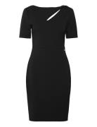 Scuba Crepe Front Twist Dress Calvin Klein Black
