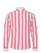 Reg Cotton Linen Bold Stripe Shirt GANT Red
