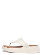 F-Mode Leather Flatform Toe-Post Sandals FitFlop White