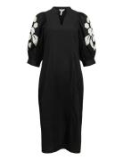 Objnaja Re 2/4 V-Neck Midi Dress 138 Object Black