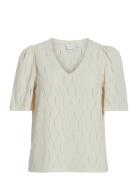 Vimarcella V-Neck 2/4 Top/R Vila White
