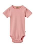 Rib Body S/S Lace Elisa Wheat Pink