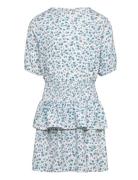 Floral Ruffle Dress Mango Blue