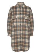 Tara Cr Oz Shirt Jacket Cream Brown