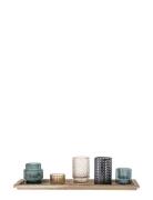 Fyrfadsstage, Multi Farvet, Glas Sæt Of 6 Bloomingville Patterned