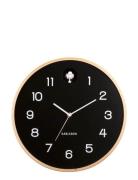 Wall Clock Natural Cuckoo Birch Wood Black KARLSSON Black