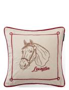 Horse Organic Cotton Velvet Pillow Cover Lexington Home Beige