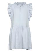 Frills Embroidered Dress Mango Blue