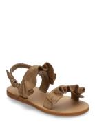 Sandals With Ruffle Straps Mango Brown