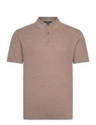 Knitted Cable Polo S/S Lindbergh Black Beige