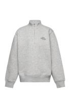 Mix Sweat Crewie Half Zip Sweatshirt Mads Nørgaard Grey