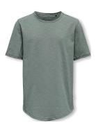 Osjbenne Longy Ss Tee Jrs Noos ONLY & SONS Green