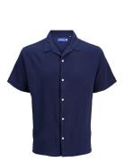 Jorluke Crinkle Shirt Ss Jnr Jack & J S Navy