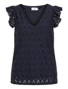 Viamalina V-Neck C/S Top/Pb Vila Navy
