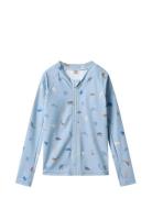 Swim T-Shirt L/S Zip Ada Wheat Blue