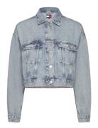 Ovsz Crop Trucker Jacket Bi6012 Tommy Jeans Blue