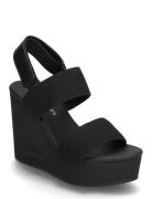 Wedge Sandal Webbing In Calvin Klein Black