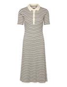 Rib Knit Striped Rugger Ss Dress GANT Cream