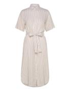 Reg Linen Striped Shirt Dress GANT Beige