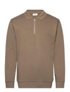 Jersey Pique W Zip L/S Lindbergh Beige
