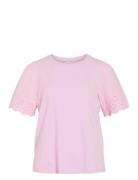Viceliana O-Neck S/S Top Vila Pink