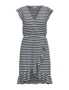 Vimo Y S/S Wrap Flounce Dress /1/Ka Vila Navy