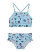 Bikini W. Frills, Aop Color Kids Blue