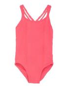 Swimsuit W. Stucture Color Kids Pink