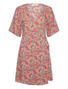 Las Dalias Ditsy Wrap Dress Rip Curl Pink