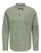 Onscaiden Life Reg Ls 1 Pkt Shirt Noos ONLY & SONS Green