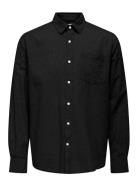 Onscaiden Life Reg Ls 1 Pkt Shirt Noos ONLY & SONS Black